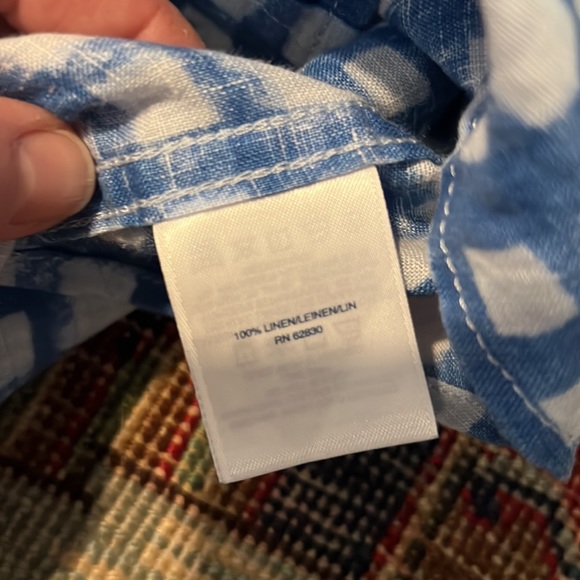 Lands' End linen shirt, mens L - Picture 3 of 8